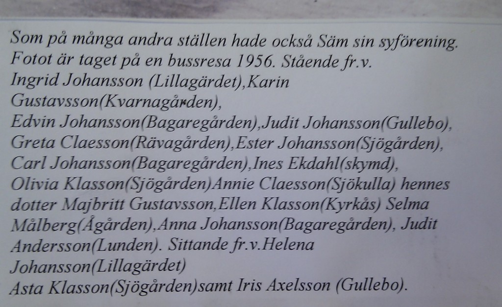 Syföreningen i Säm, 1956, text