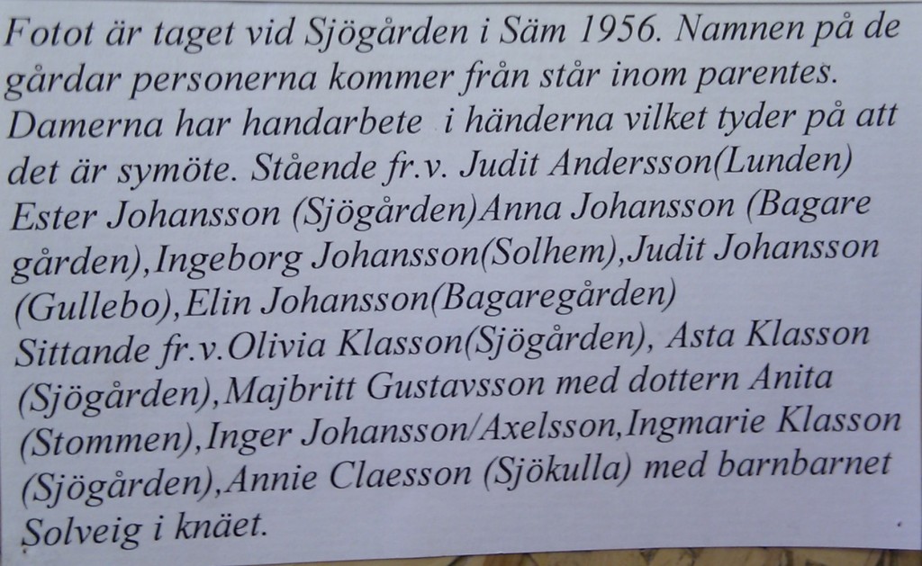 Symöte i Sjögården, 1956, text
